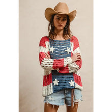 Load image into Gallery viewer, Open Knit Flag Top