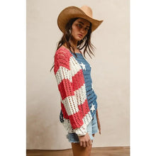 Load image into Gallery viewer, Open Knit Flag Top