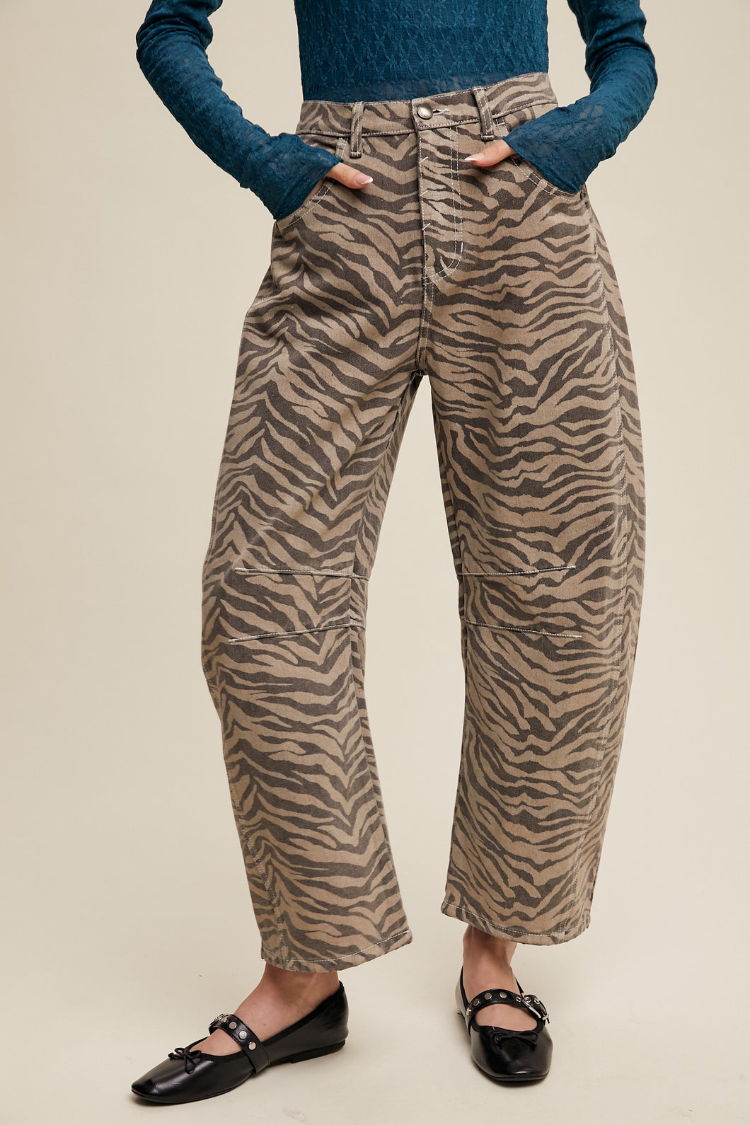 Zebra Barrel Jeans