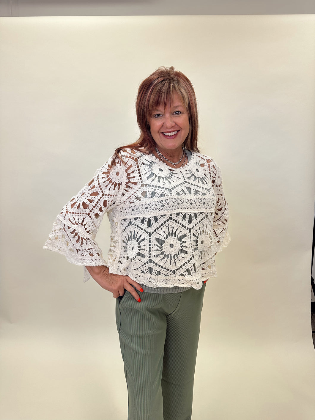 Thorny Rose Top- Cream