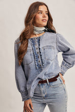 Load image into Gallery viewer, Denim Trim Blouse
