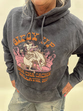 Load image into Gallery viewer, Giddy Up Cha Cha Hoodie- Washed Blk
