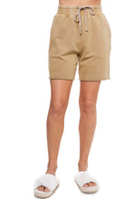 Load image into Gallery viewer, Raw Edge Sweatshorts- Camel
